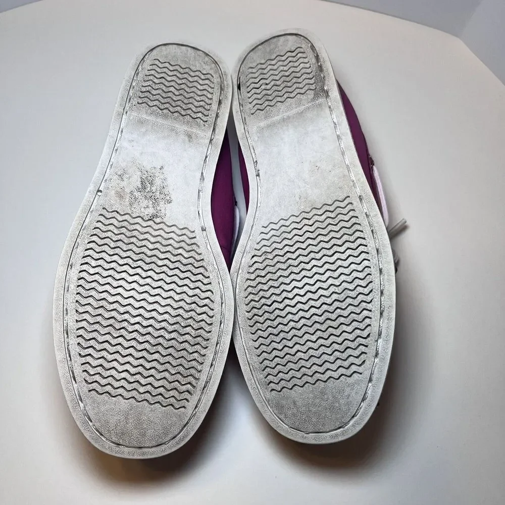 Dark‎ Pink Leather ROCKPORT Top Sider Loafers Girls Size 3 —USED/FADING
